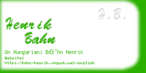 henrik bahn business card